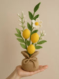 Handmade Crochet Lemon Plant | Aesthetic Potted Decor