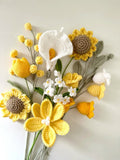 Handmade Crochet Yellow Flower Bouquet | Sunflower & Floral Arrangement
